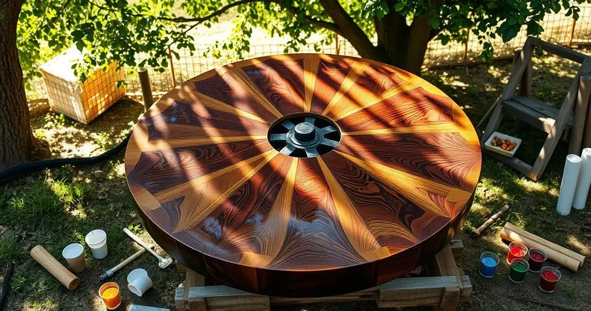 Como fazer mesa de roda de carroça com resina