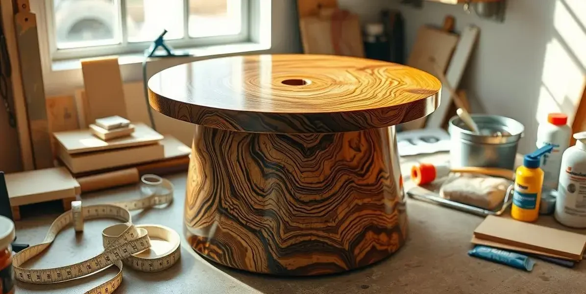 Como fazer mesa em madeira de carretel com resina