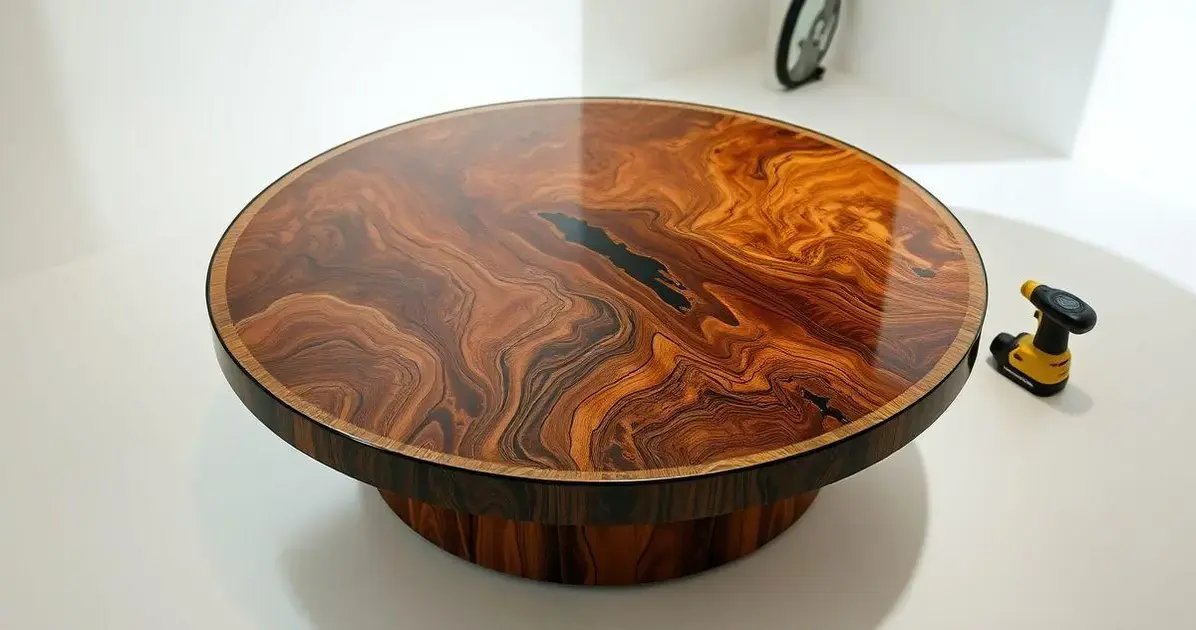 Como fazer mesa redonda de madeira resinada