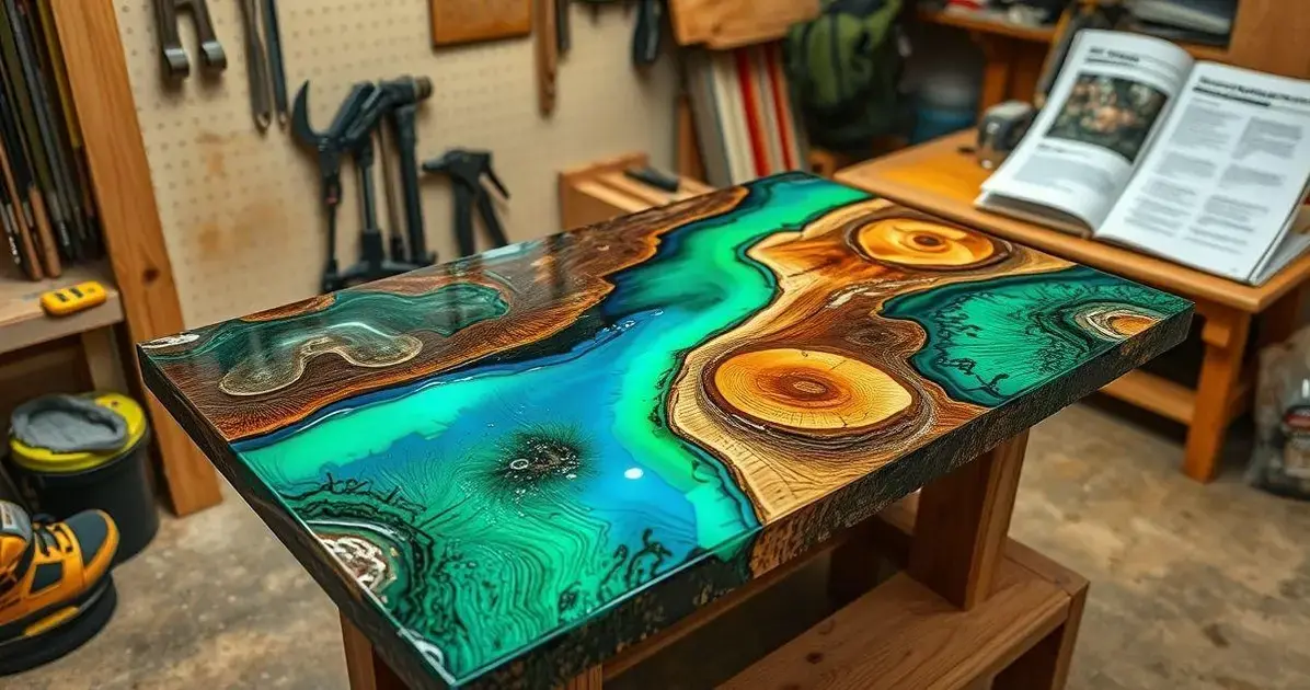 Como fazer mesa resinada com restos de madeira