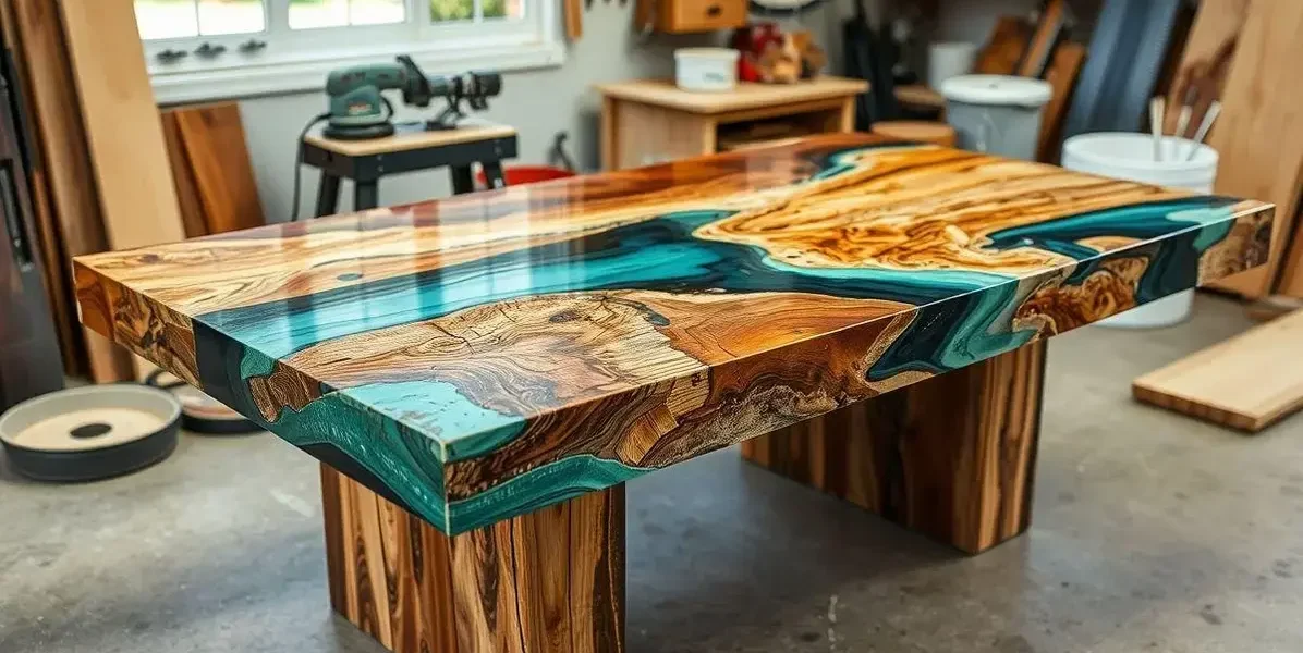 Como fazer mesa resinada com restos de madeira