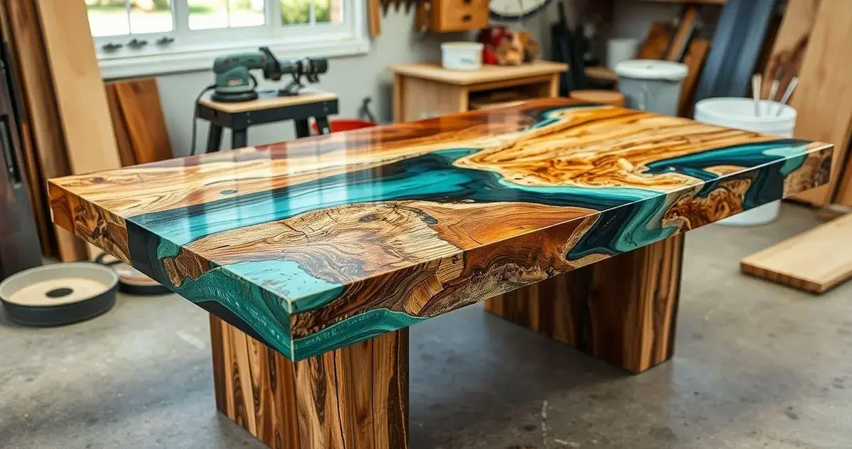 Como fazer mesa resinada com restos de madeira