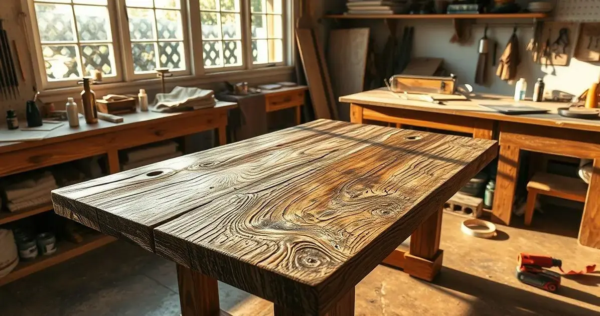 Como fazer mesa rústica de madeira com resina acrílica