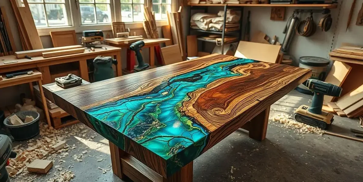 Como fazer mesas de madeira com resinas