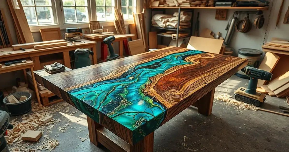Como fazer mesas de madeira com resinas Como fazer mesas de madeira com resinas