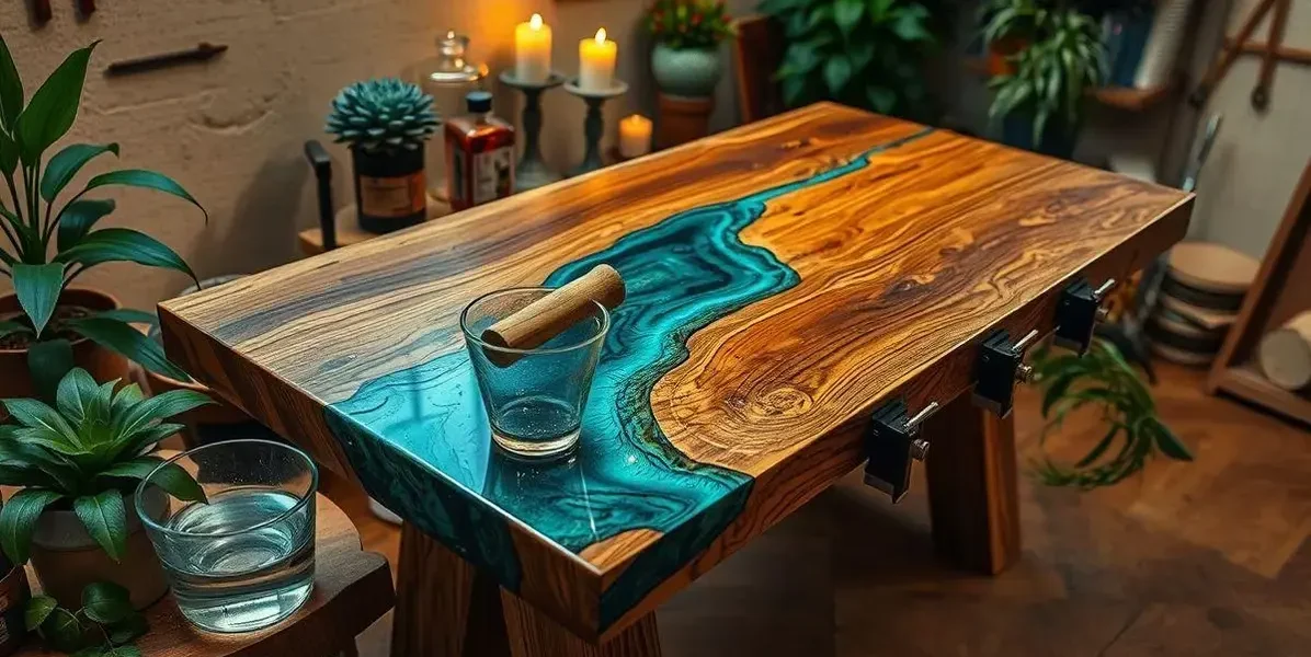 Como fazer mesas de resina com madeira