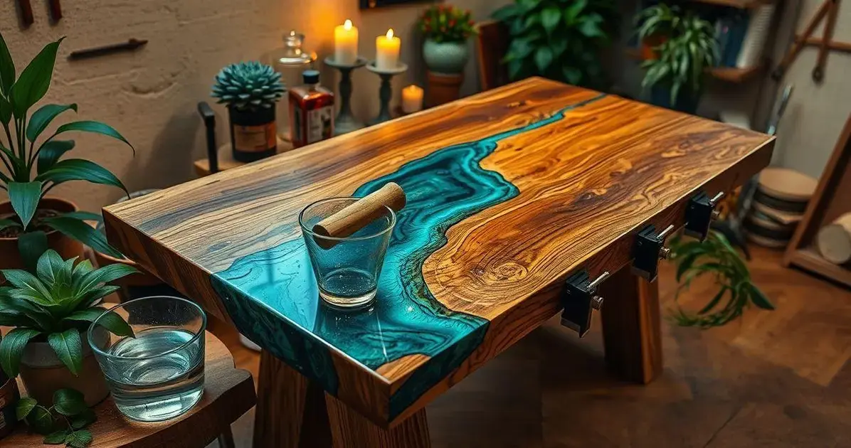 Como fazer mesas de resina com madeira