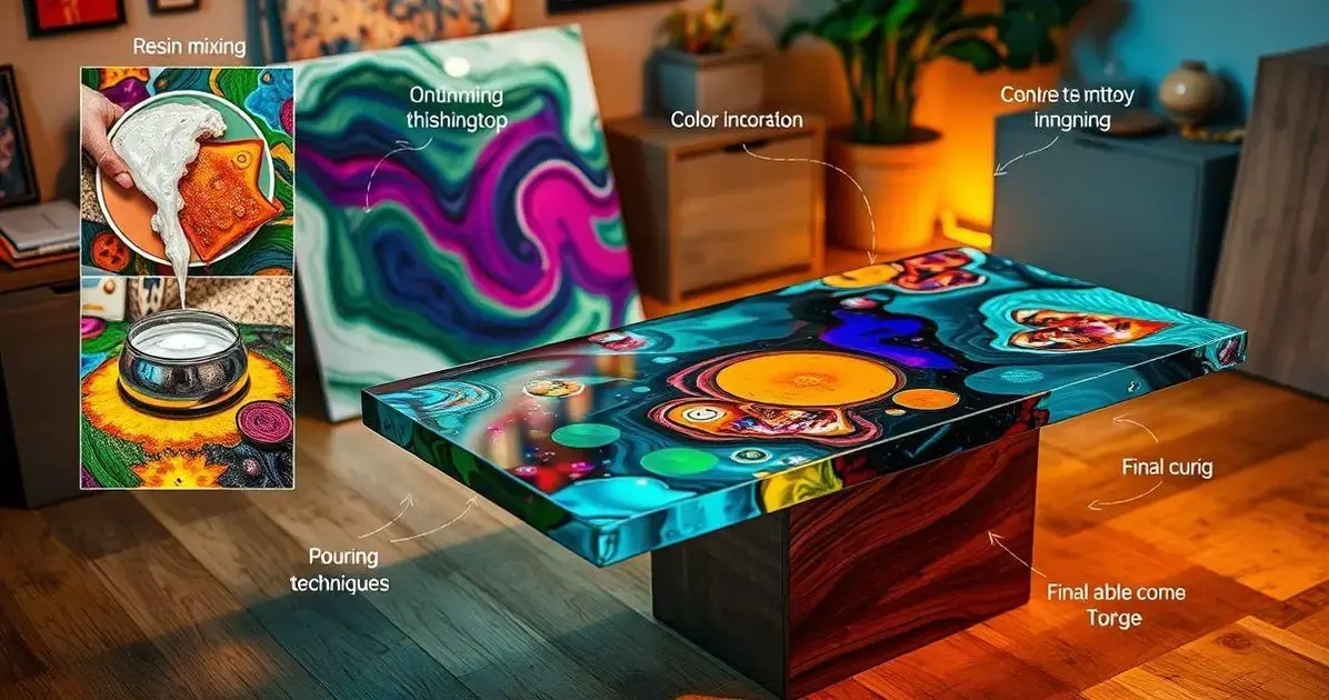 Como fazer tampo de mesa com resina e imagem