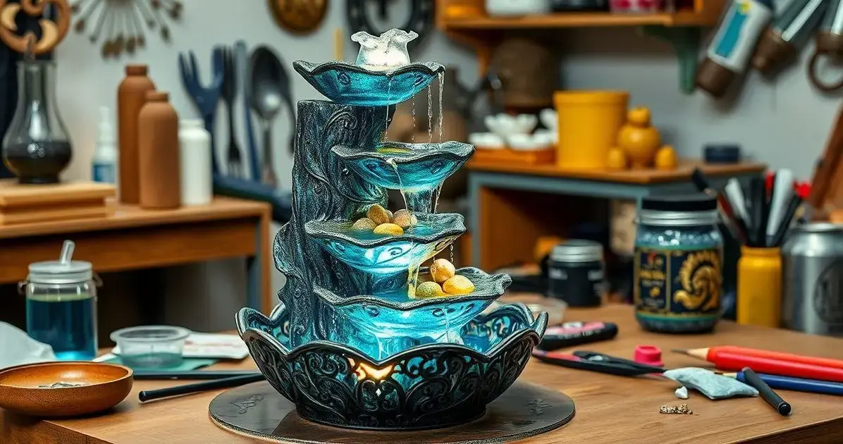 Como fazer uma fonte de mesa com resina