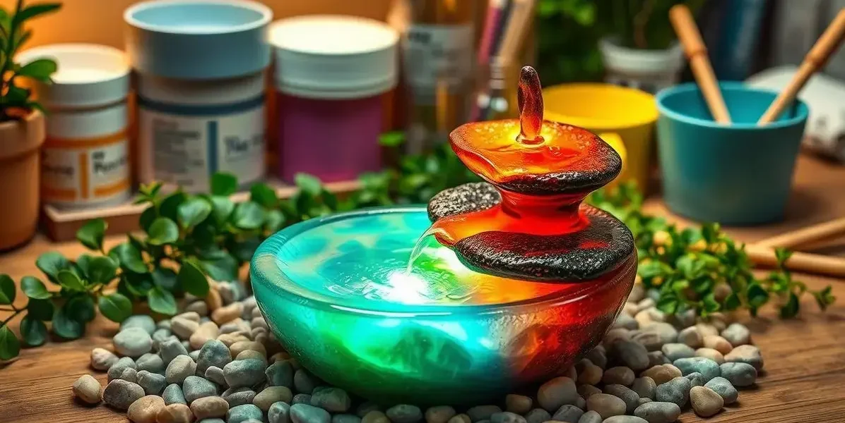 Como fazer uma fonte de mesa com resina