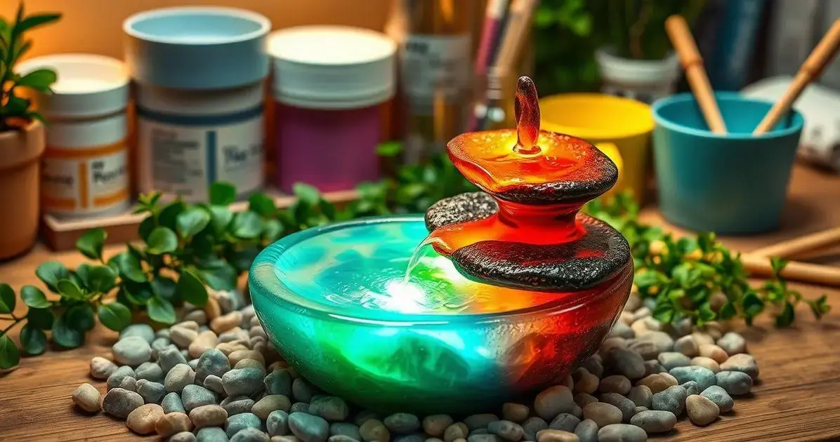 Como fazer uma fonte de mesa com resina