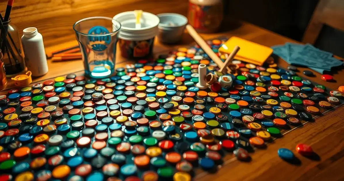 Como fazer uma mesa com tampas de cerveja e resina