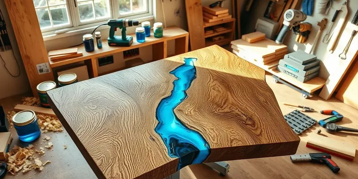Como fazer uma mesa de madeira com resina