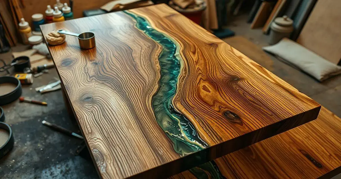 Como fazer uma mesa de madeira com resina líquida