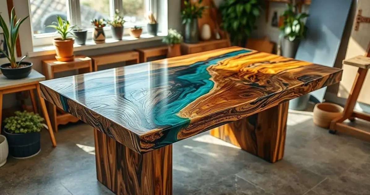 Como fazer uma mesa de madeira e resina