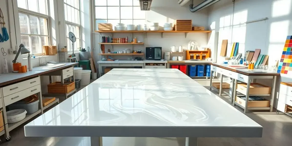 Como fazer uma mesa de resina branca