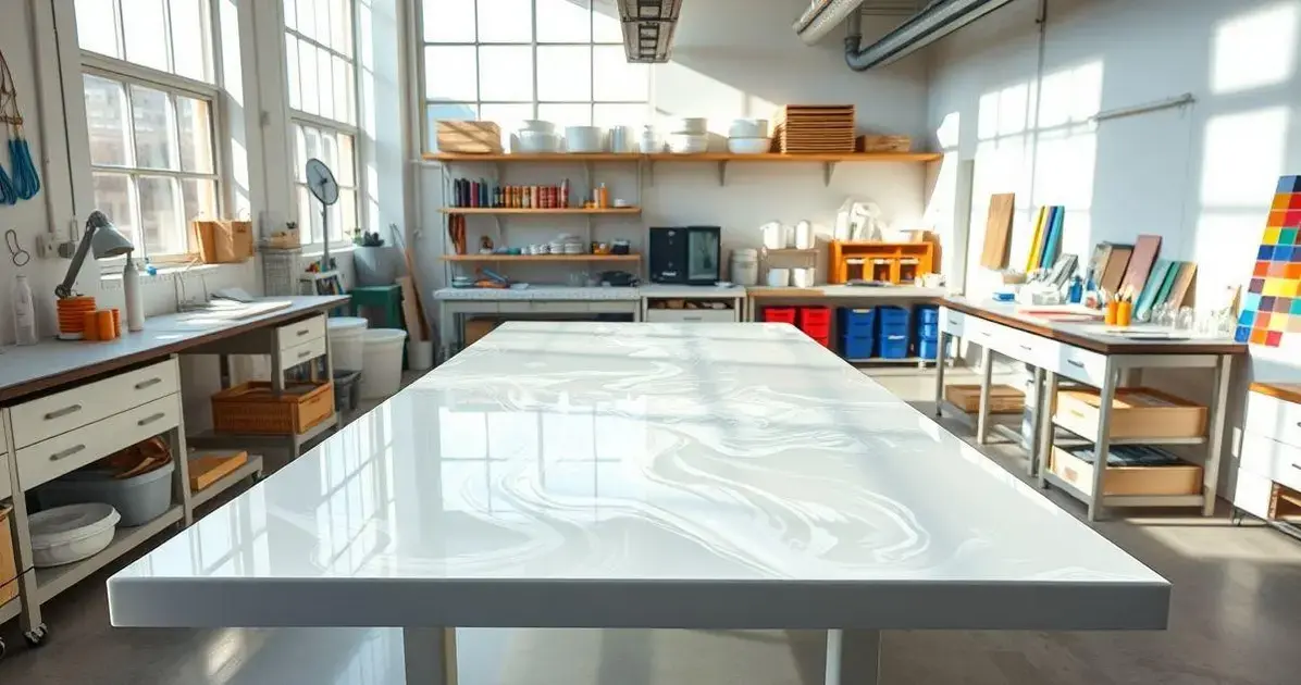 Como fazer uma mesa de resina branca