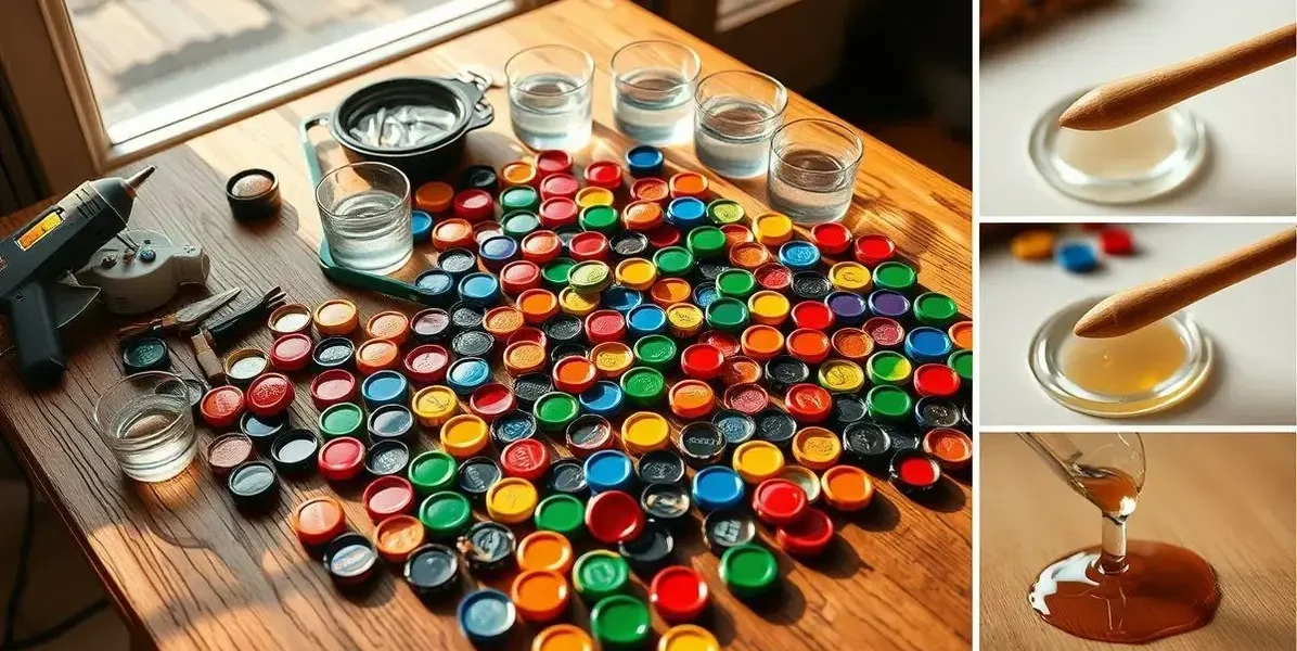 Como fazer uma mesa de resina com tampinhas de garrafas