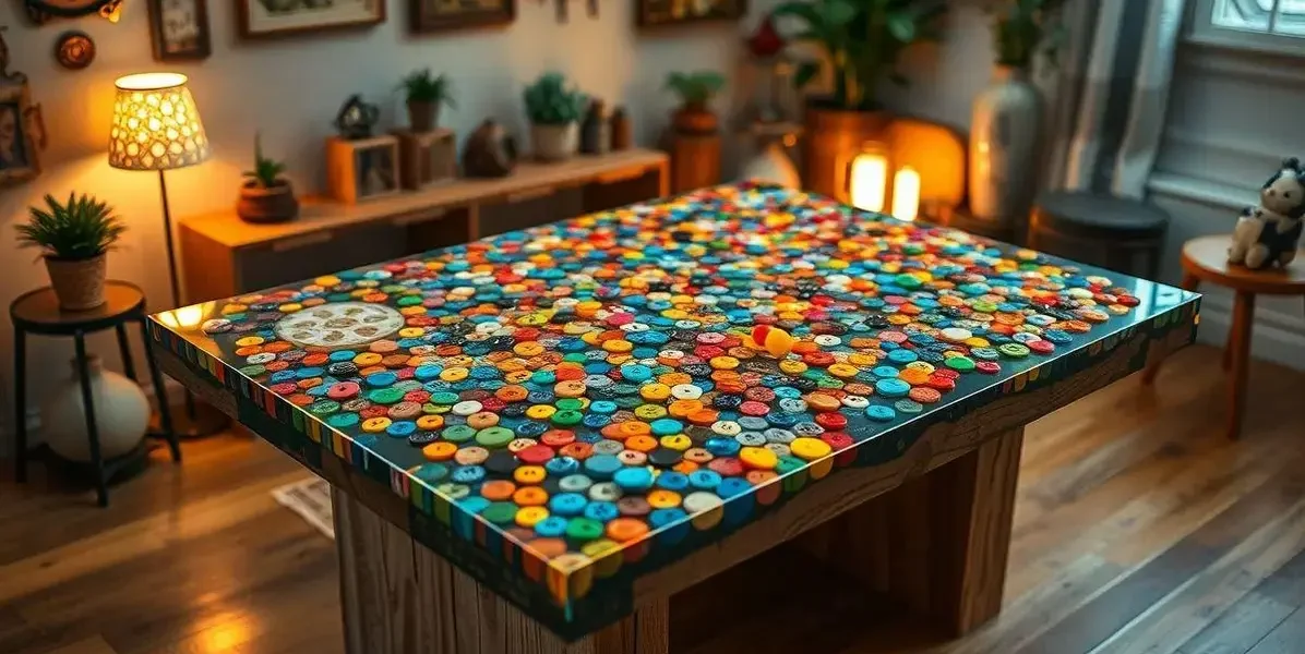 Como fazer uma mesa de tampa de resina com botoes