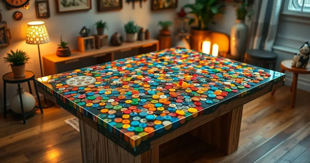 Como fazer uma mesa de tampa de resina com botoes Como fazer uma mesa de tampa de resina com botoes