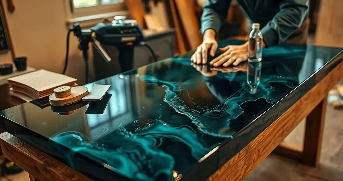 Como finalizar mesa de resina epoxi Como finalizar mesa de resina epoxi