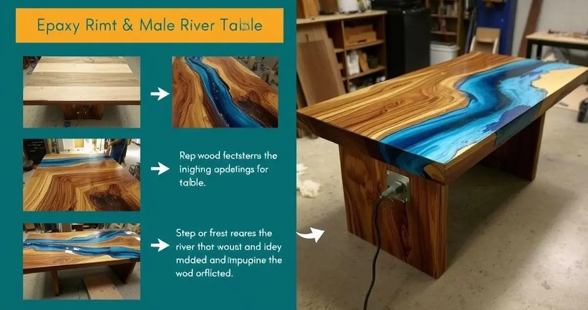 mesa com resina epóxi