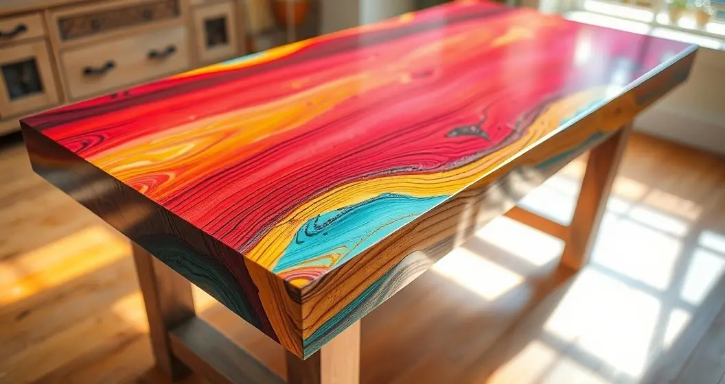 Como pintar una mesa de madera con resina