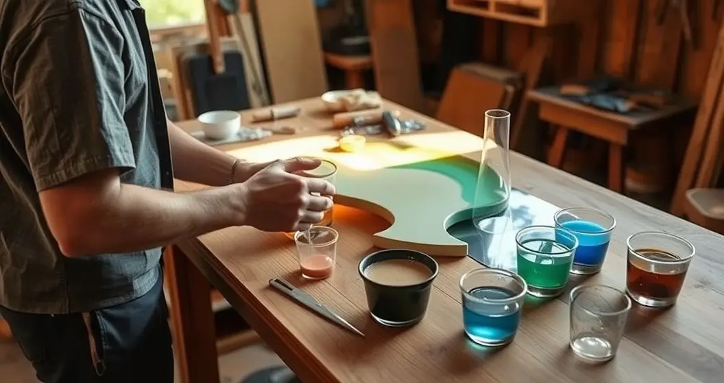 Como preparar a resina em mesa de madeira Como preparar a resina em mesa de madeira