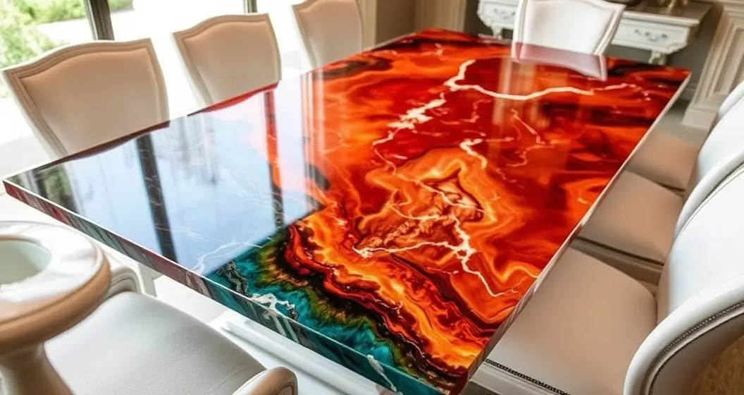 Como resinar tampo de mesa marmore