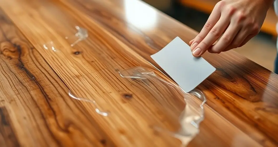 Como retirar resina da mesa de madeira