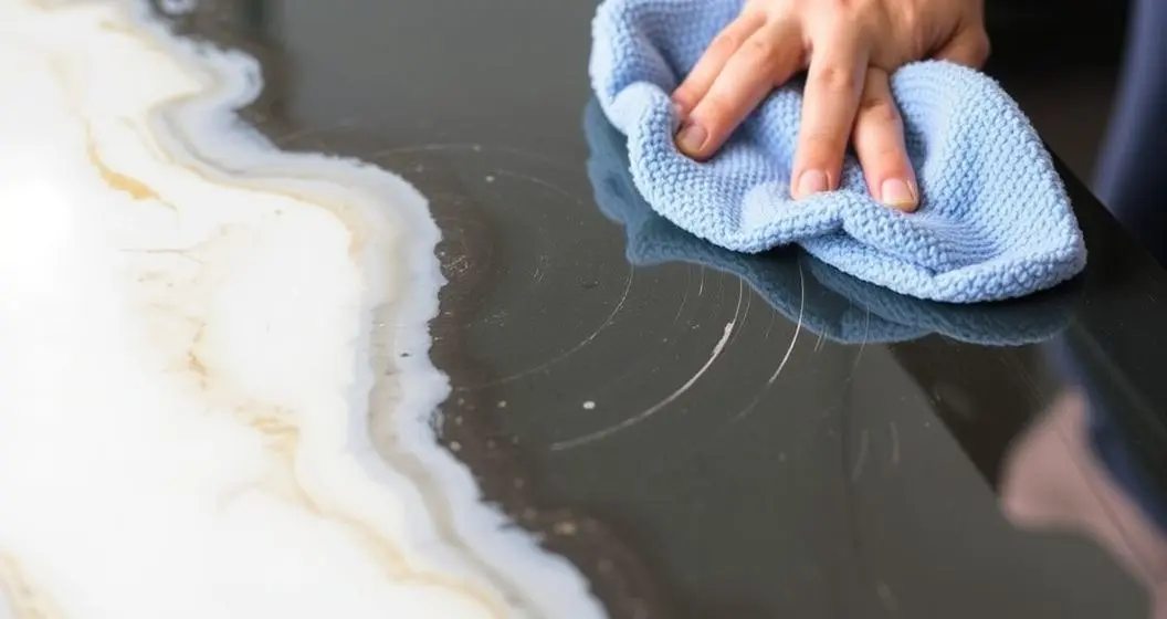 Como retirar risco de mesa de resina Como retirar risco de mesa de resina