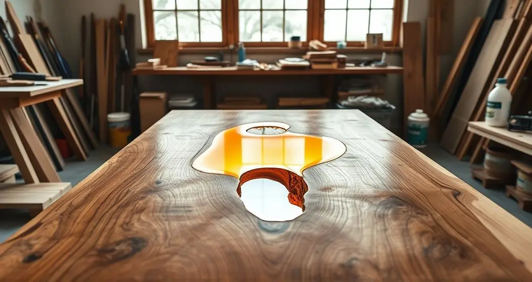 Como tapar buraco em mesa de madeira com resina