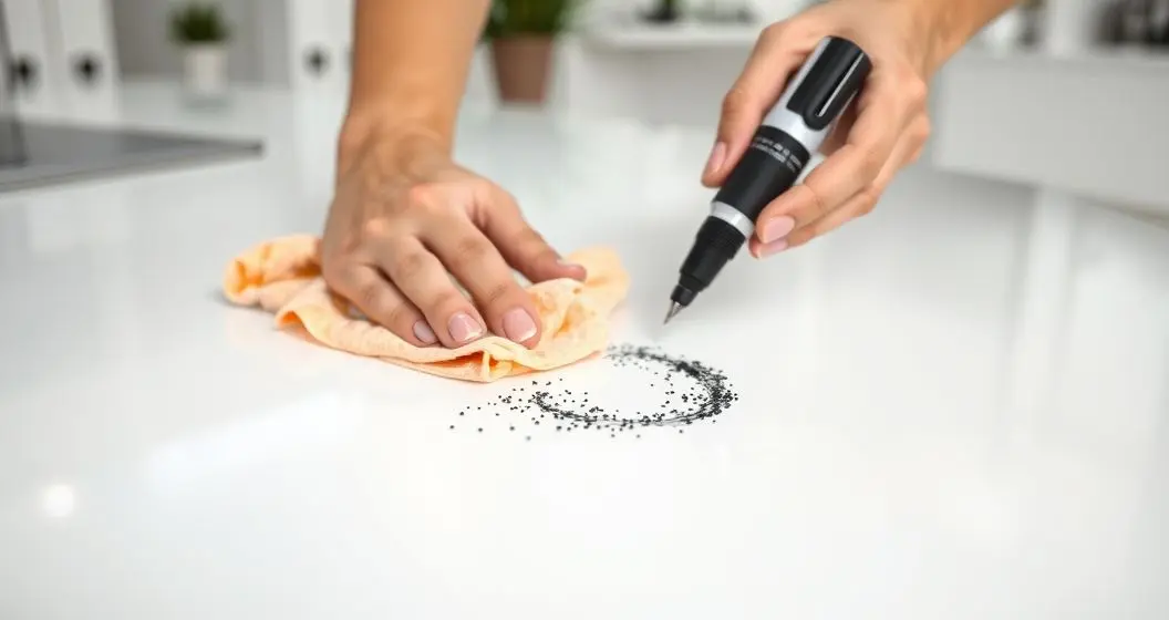 Como torar marca de caneta da mesa de resina