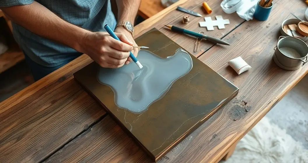 Como usar resina em mesas de madeira