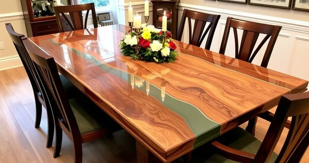 Como usar resina na madeira mesa de jantar