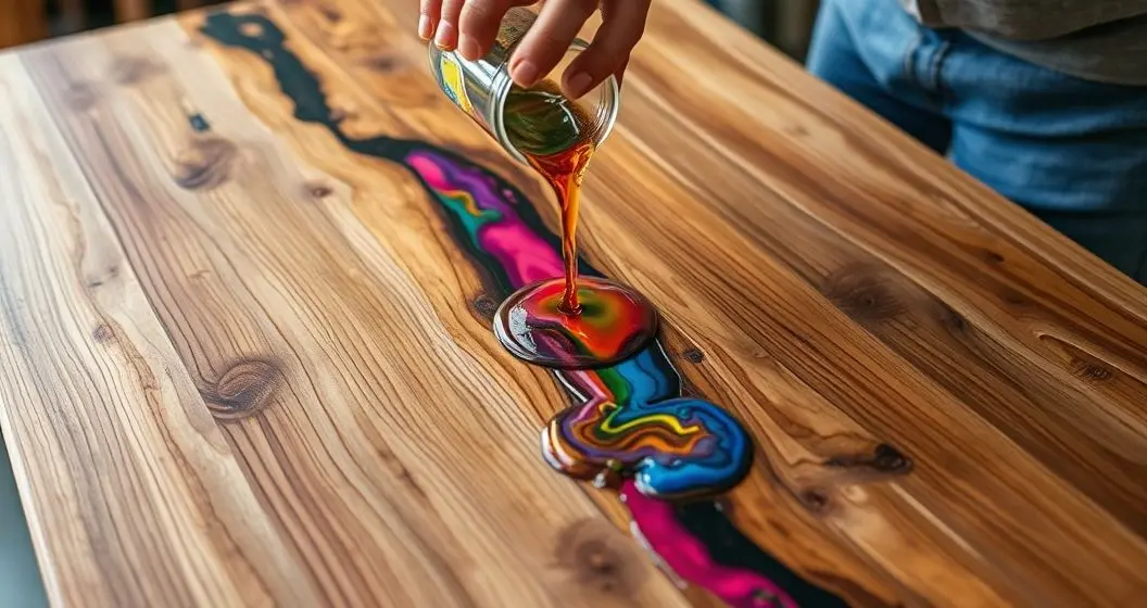 Como usar resina na mesa de madeira