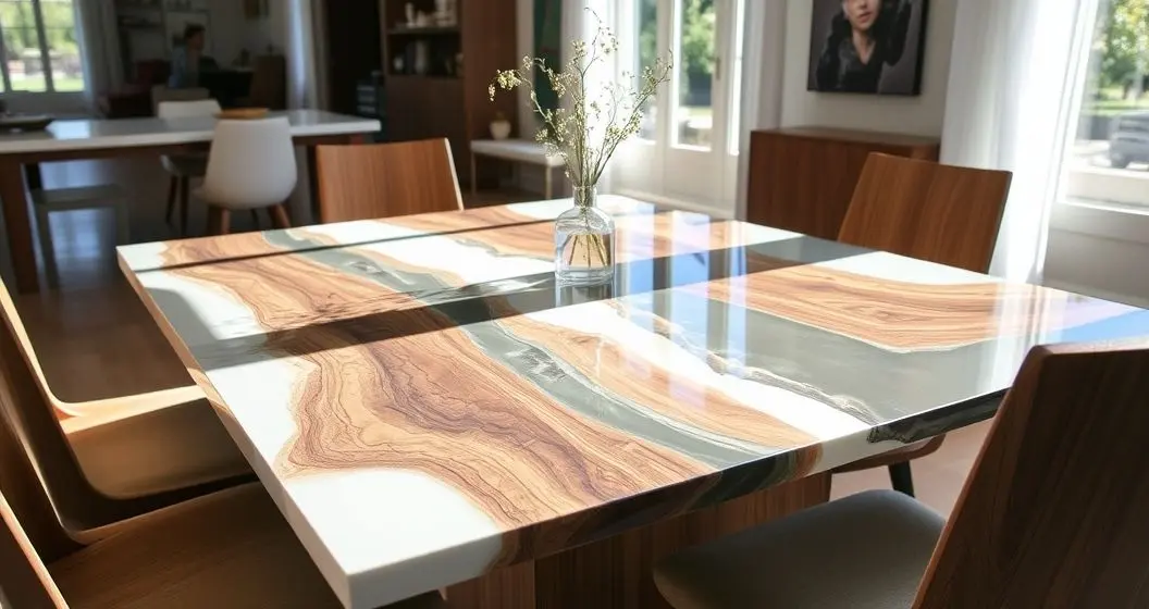 Como vender mesas de resina com madeira