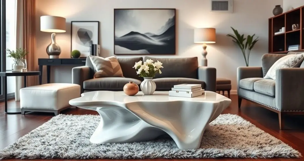 Comprar mesa de centro resina branca