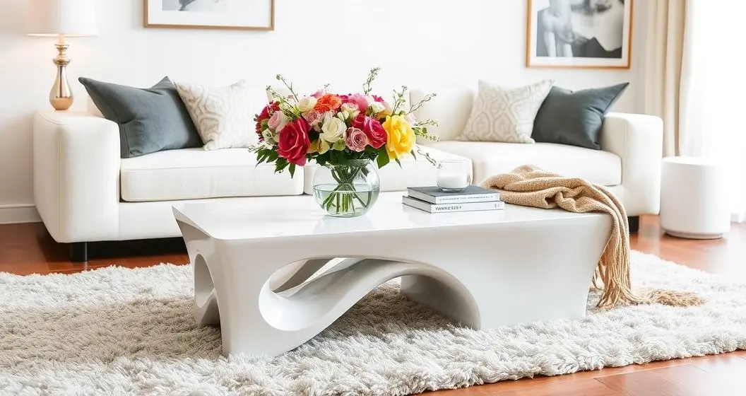 Comprar mesa de centro resina retangular branca