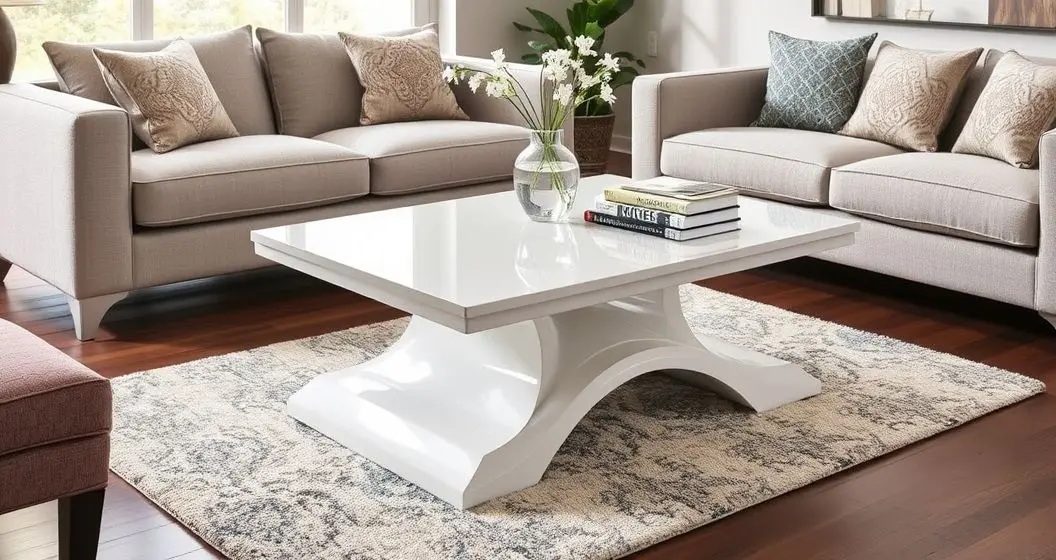 Comprar mesa de centro resinada retangular branca