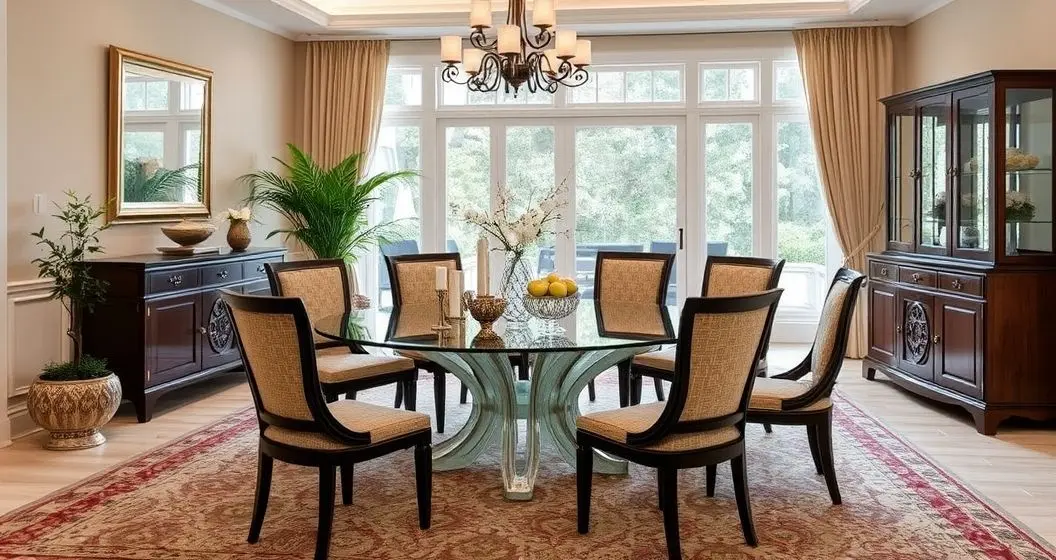 Comprar mesa de jantar com 8 cadeiras de vidro resinado