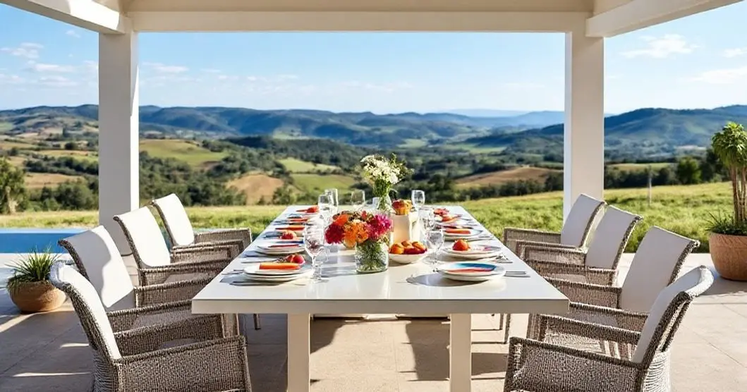 Conjunto de mesa de resina propileno