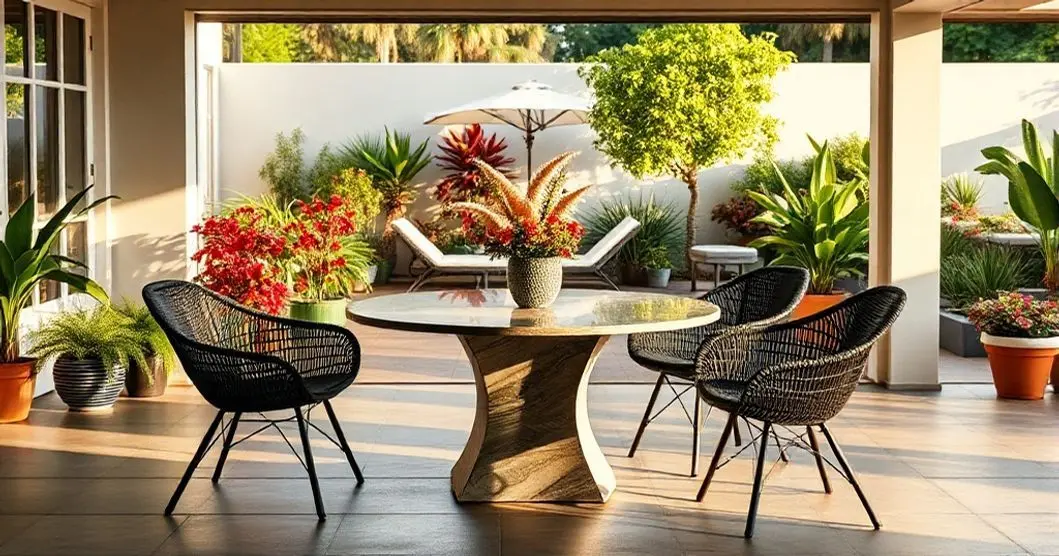 Conjunto de mesa resina 3 fibra