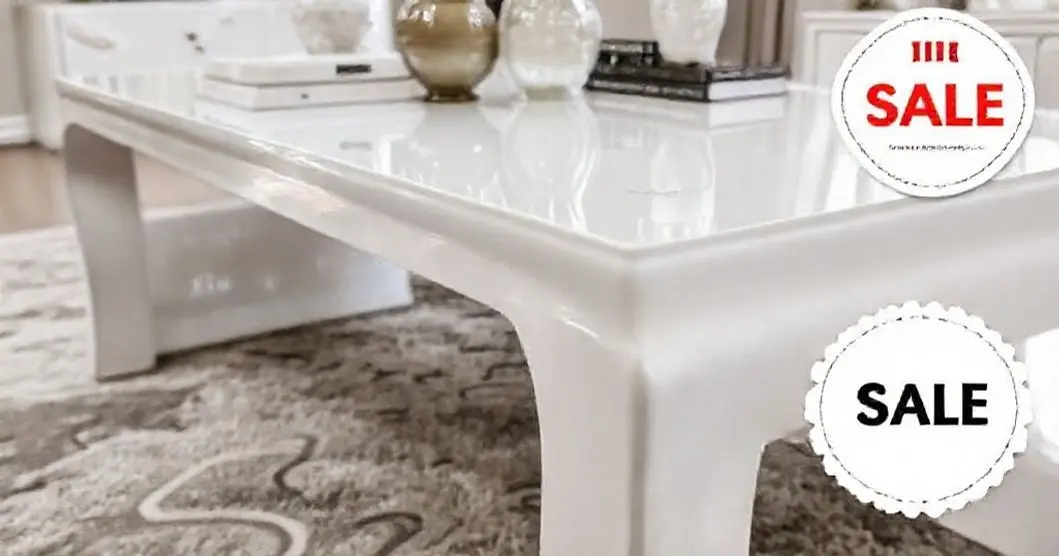 Conjunto de mesas laqueada branca em promoçao resina