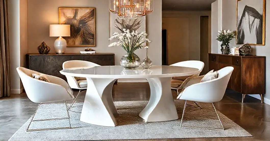 Conjunto mesa de jantar resina branca 4 lugares