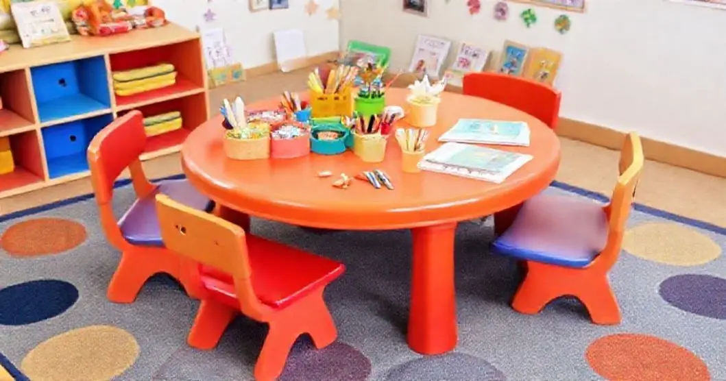 conjunto pre escolar mesa em resina de 04 lugaresdesk