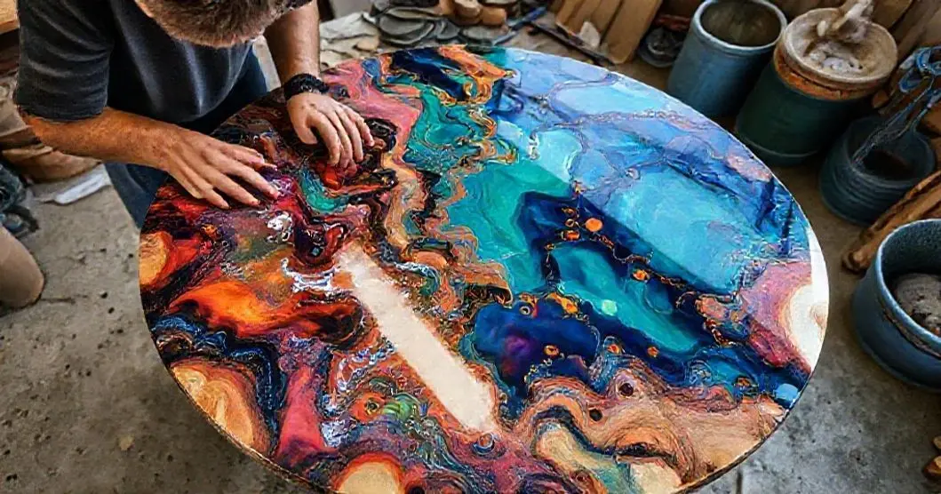 Curso de fabricação de mesa com resina