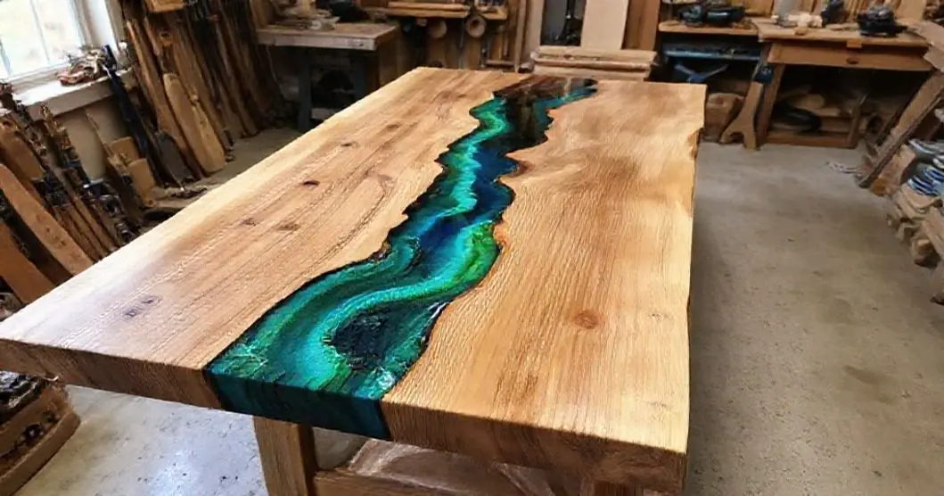 Curso de mesa com resina epoxi