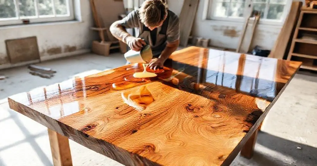 Curso de mesa resinada em timbo