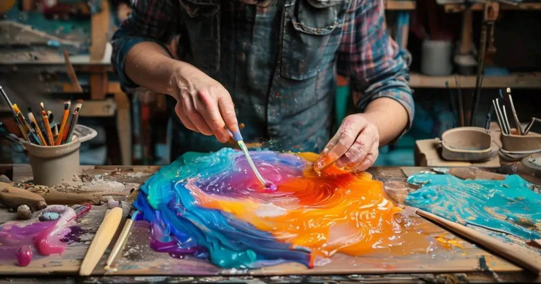 Curso de resina para mesa de madeira